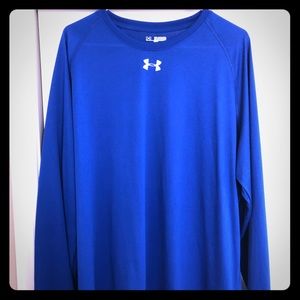 Under Armour Heat Gear Long Sleeve Shirt (Blue)